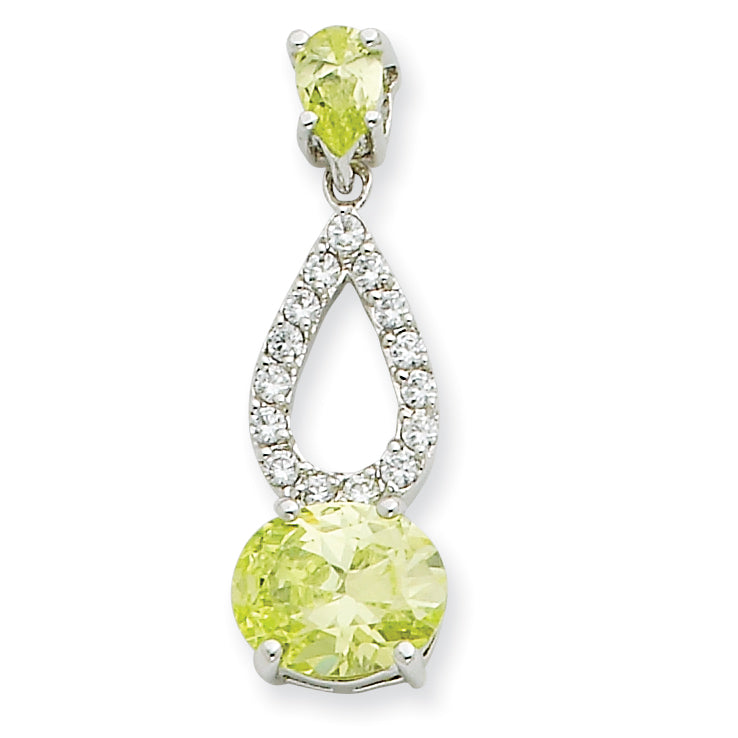 Sterling Silver Light Green CZ Pendant