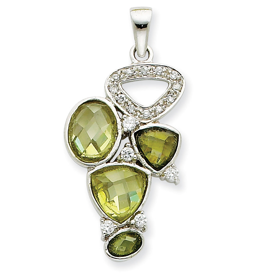 Sterling Silver Green CZ Pendant