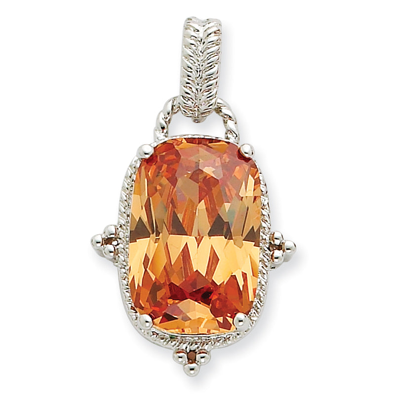 Sterling Silver Champagne CZ Pendant