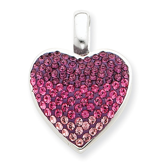 Sterling Silver CZ Ferido Style Heart Pendant