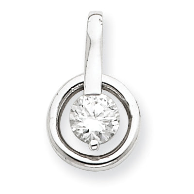 Sterling Silver CZ Circle Pendant
