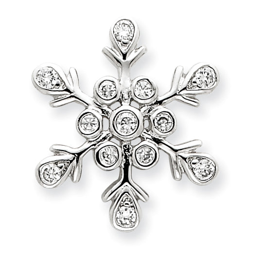 Sterling Silver CZ Snowflake Pendant