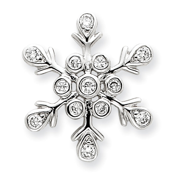Sterling Silver CZ Snowflake Pendant
