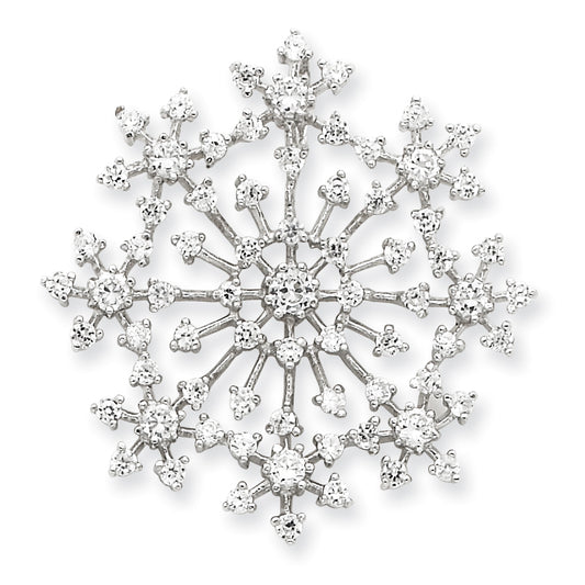 Sterling Silver CZ Snowflake Slide