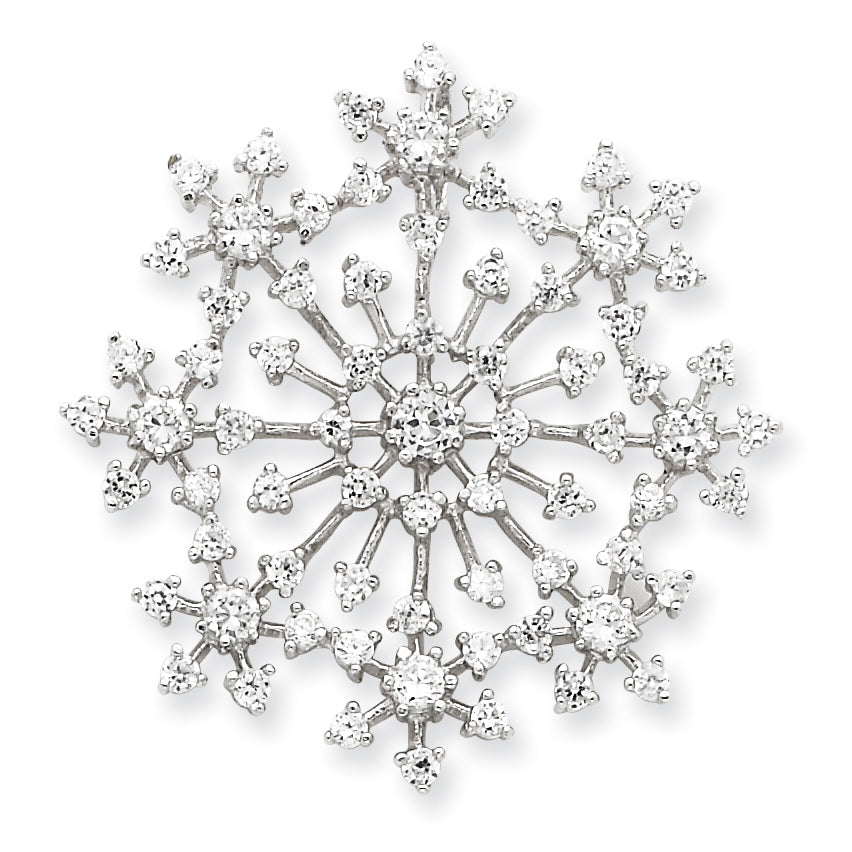 Sterling Silver CZ Snowflake Slide
