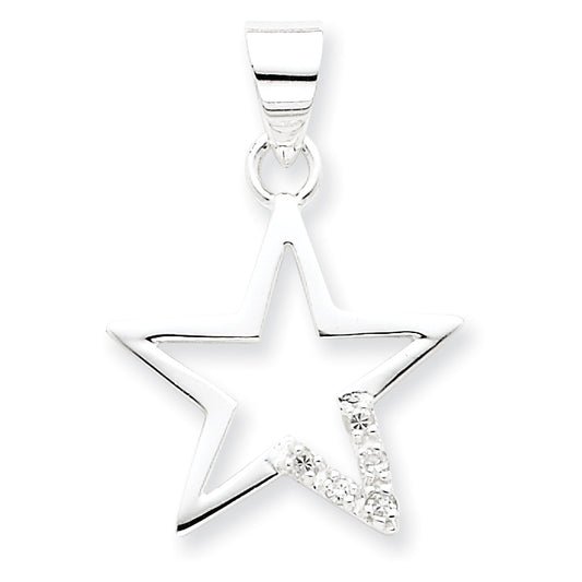 Sterling Silver CZ Star Pendant