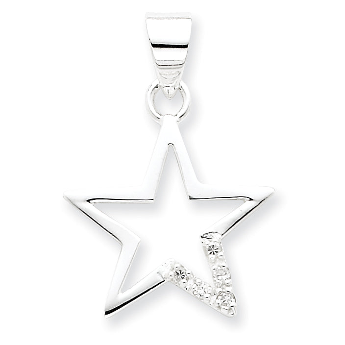 Sterling Silver CZ Star Pendant