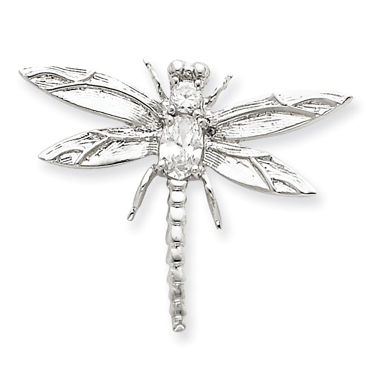 Sterling Silver CZ Dragonfly Pendant