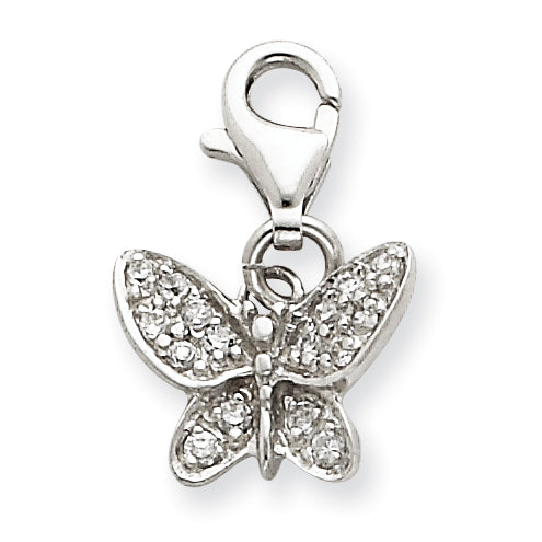 Sterling Silver CZ Butterfly Charm