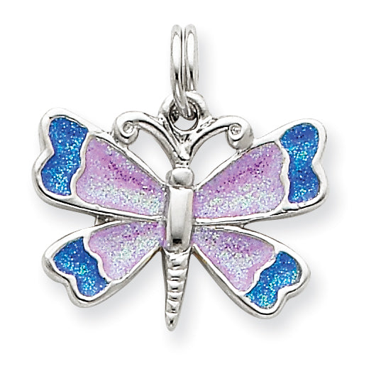 Sterling Silver Enamel Butterfly Charm