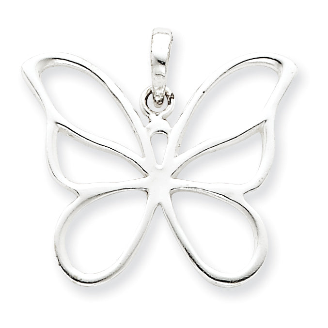 Sterling Silver Polished Butterfly Pendant