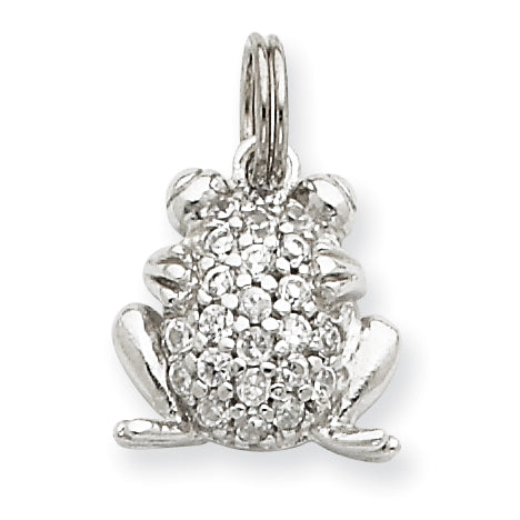 Sterling Silver CZ Frog Charm