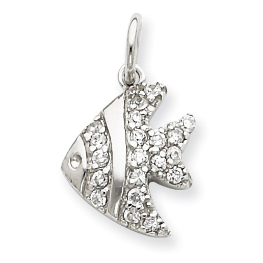 Sterling Silver CZ Fish Charm