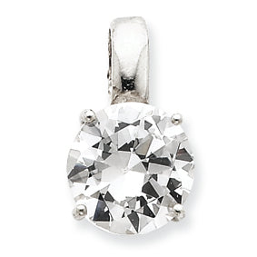 Sterling Silver Round CZ Pendant