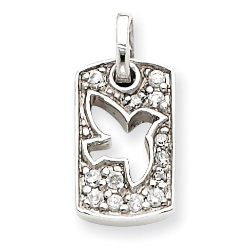 Sterling Silver Peace CZ Dove Charm