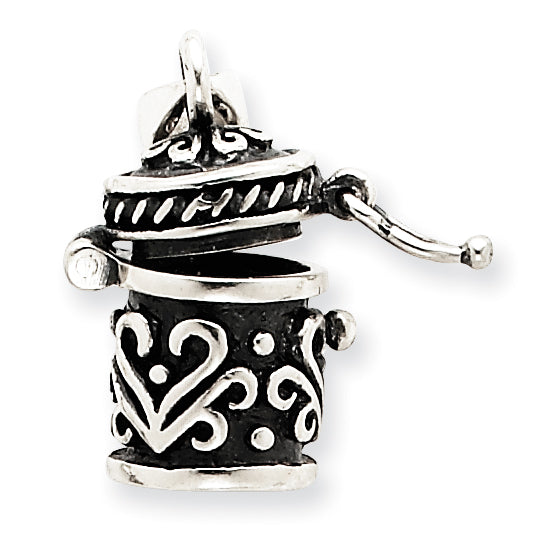 Sterling Silver Antiqued Prayer Box Pendant