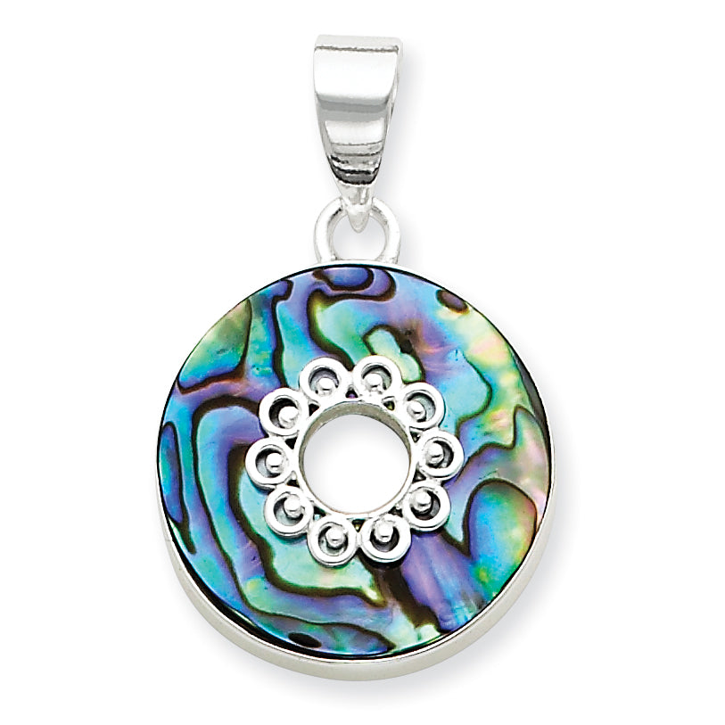 Sterling Silver Round Abalone Pendant