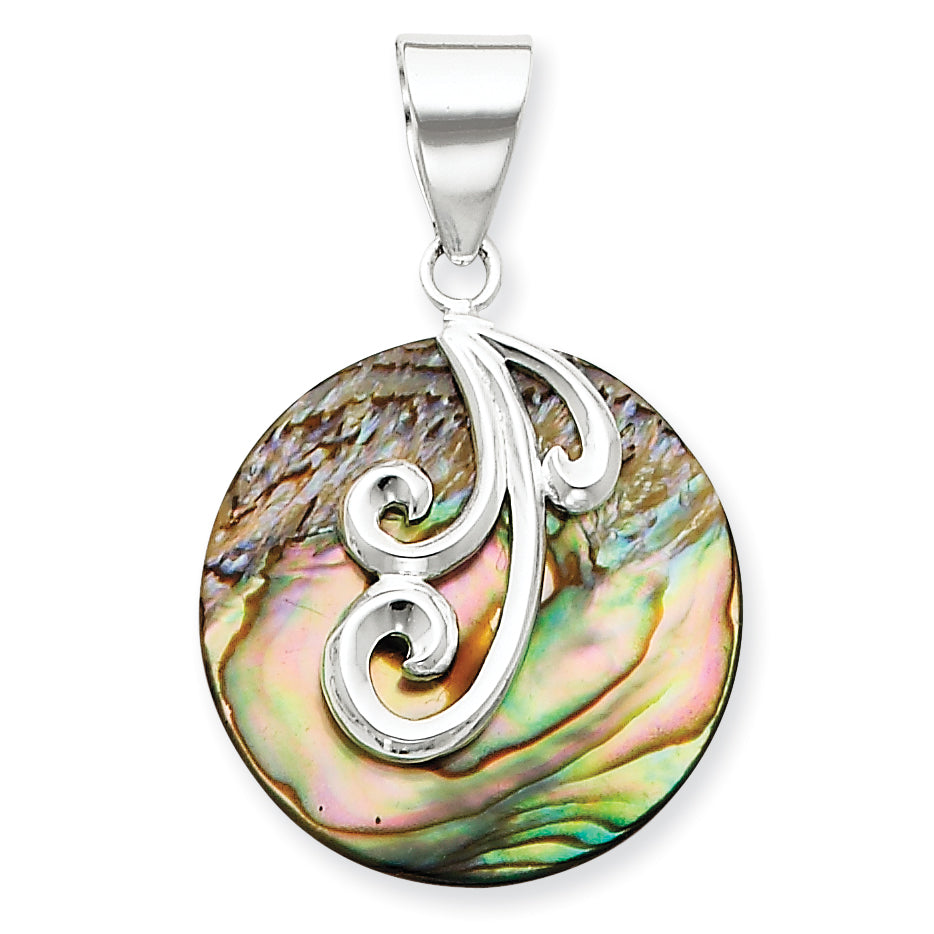 Sterling Silver Round Abalone Pendant