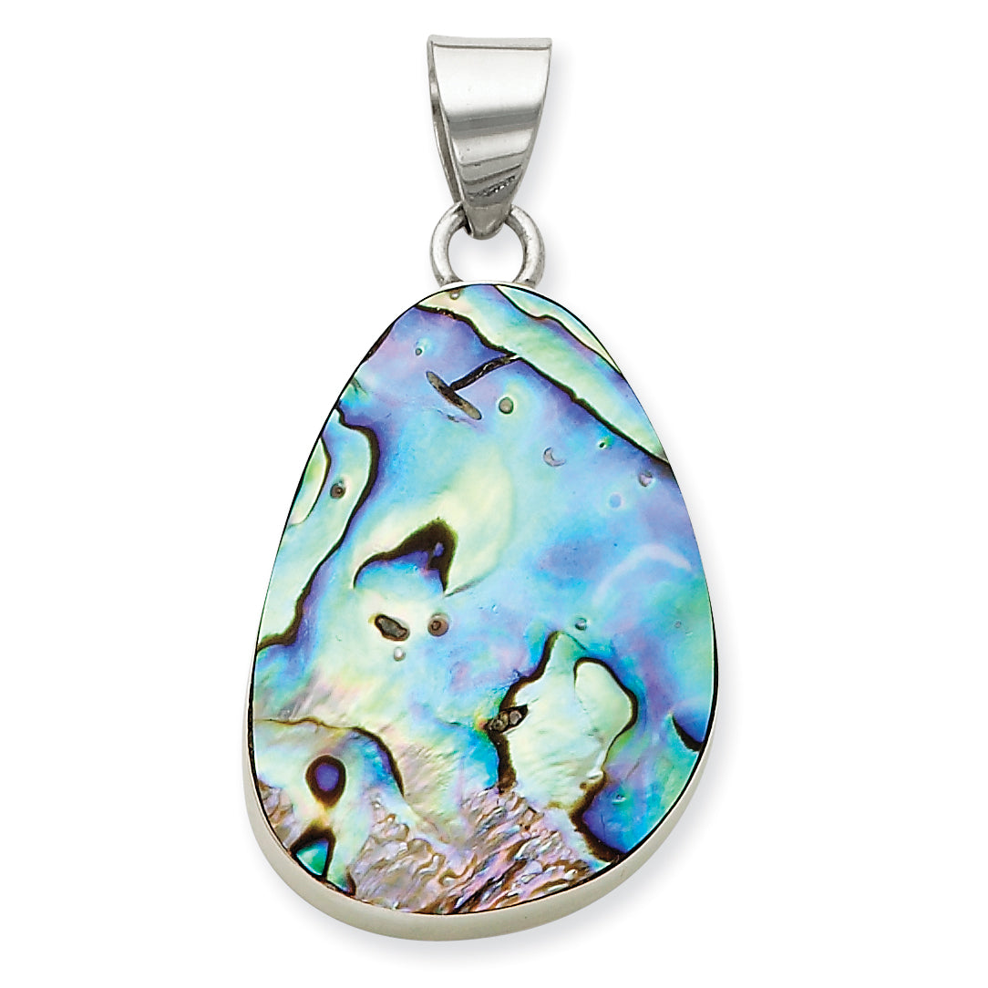 Sterling Silver Pear Shaped Abalone Pendant