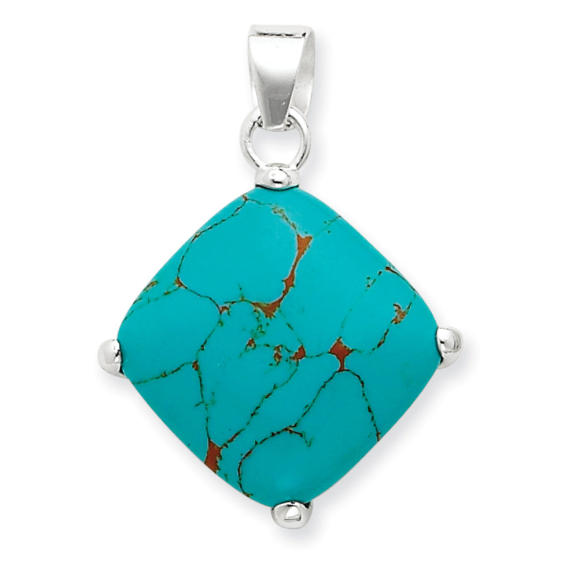 Sterling Silver Square Turquoise Pendant