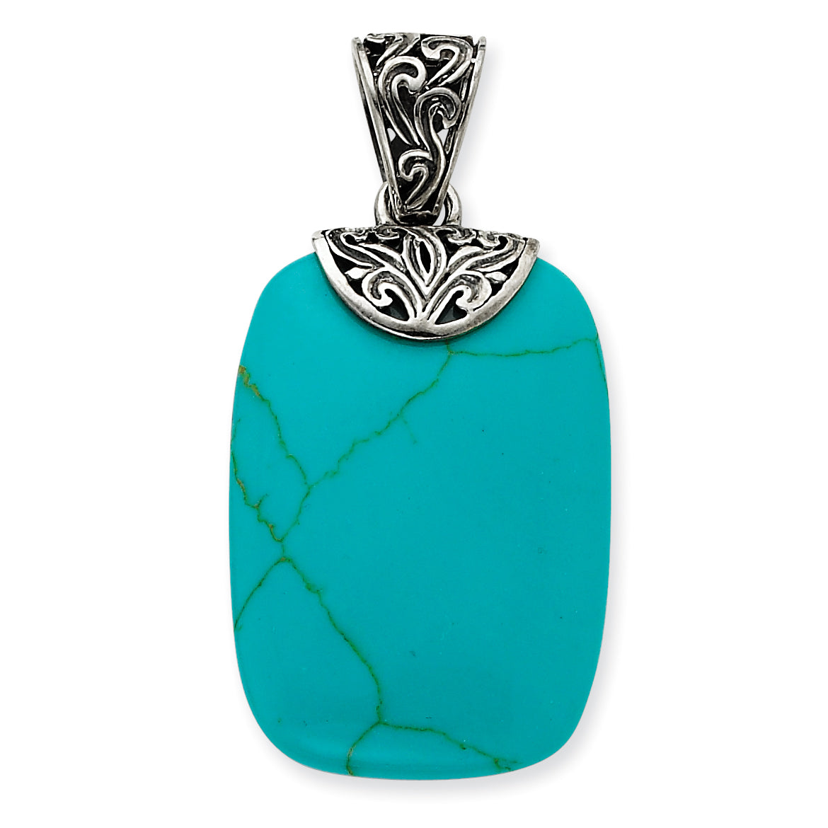 Sterling Silver Antiqued Turquoise Pendant