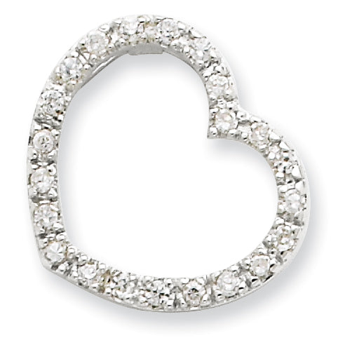 Sterling Silver CZ Heart Pendant