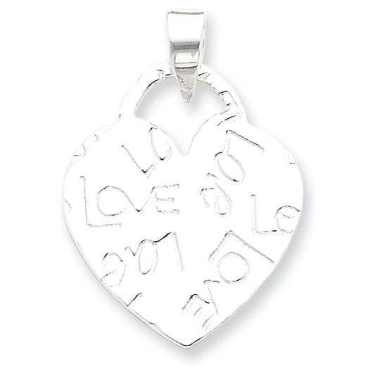 Sterling Silver Embossed Love Heart Pendant