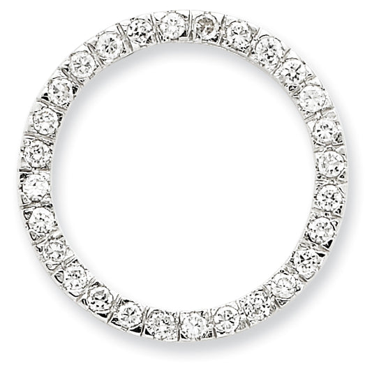 Sterling Silver CZ Chain Slide Pendant