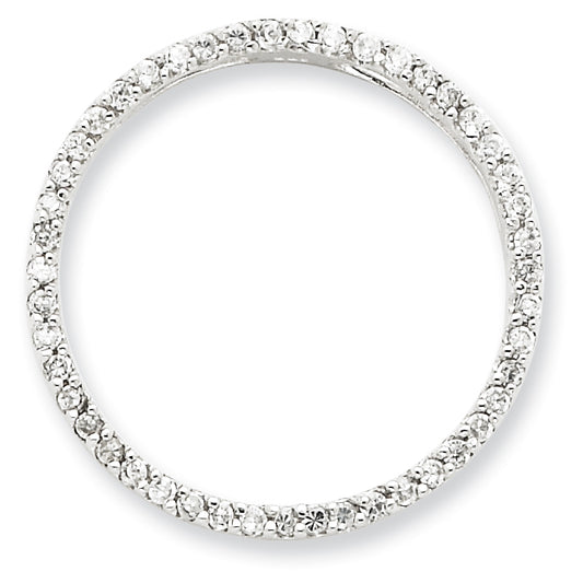 Sterling Silver CZ Chain Slide Pendant