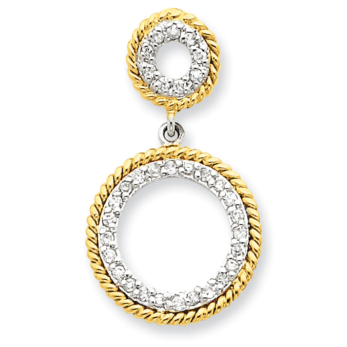 Sterling Silver & Vermeil CZ Circle Slide