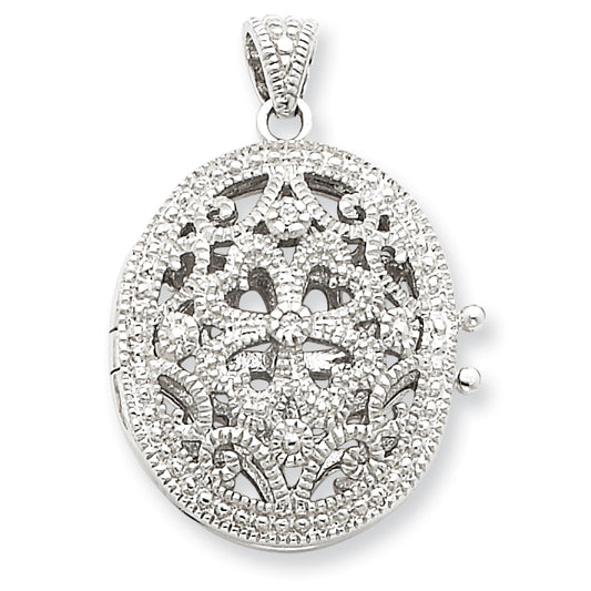 Sterling Silver CZ Locket