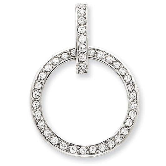 Sterling Silver CZ Circle Pendant