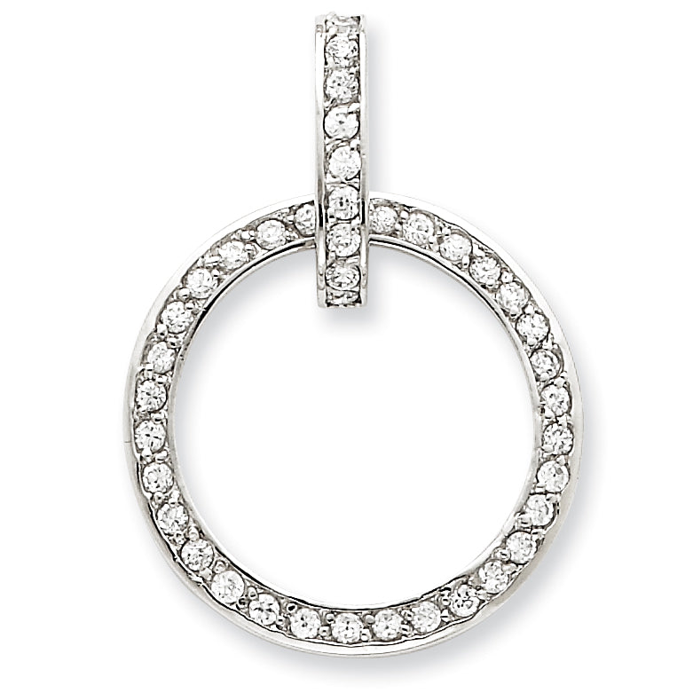 Sterling Silver CZ Circle Pendant