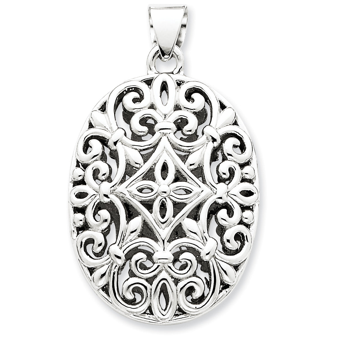 Sterling Silver Domed Oval Pendant