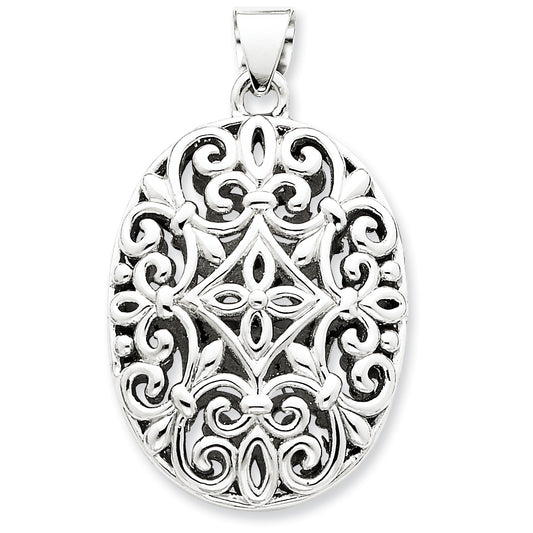 Sterling Silver Domed Oval Pendant