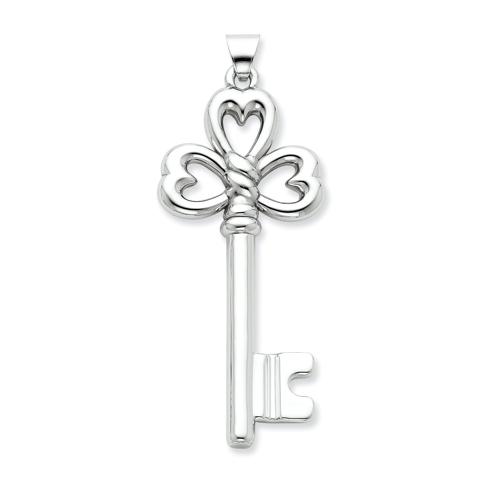 Sterling Silver Heart Design Key Pendant