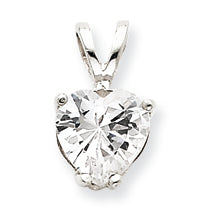 Sterling Silver Heart CZ Pendant