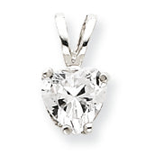 Sterling Silver Heart CZ Pendant