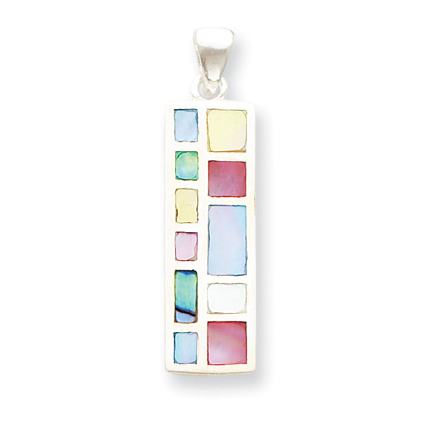 Sterling Silver Multi-colored Mother of Pearl Pendant