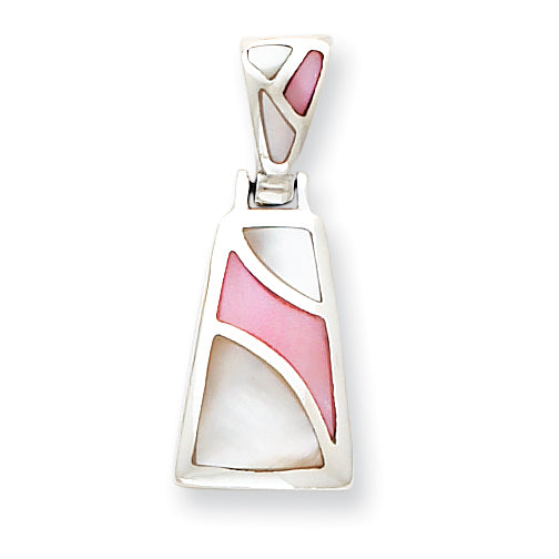 Sterling Silver Pink and White Mother of Pearl Pendant