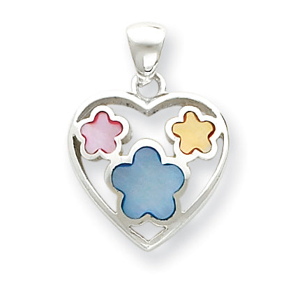 Sterling Silver Eneameled Heart Pendant