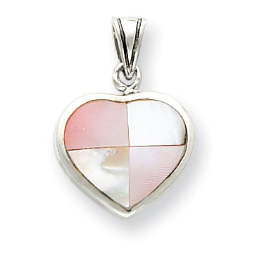 Sterling Silver White Shell Heart Pendant