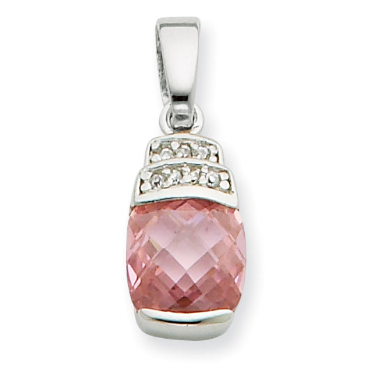 Sterling Silver Pink CZ Pendant