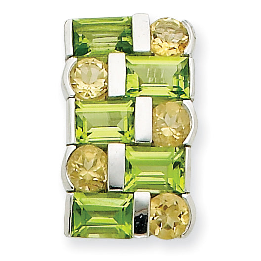 Sterling Silver Peridot & Citrine Pendant