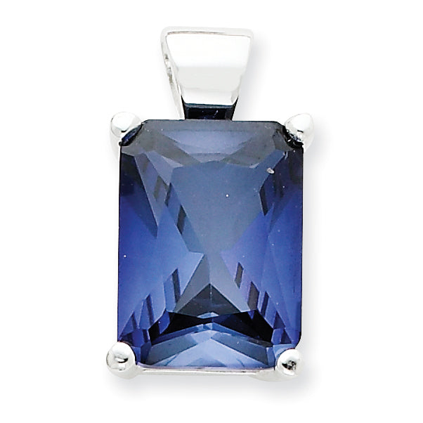 Sterling Silver Blue CZ Pendant
