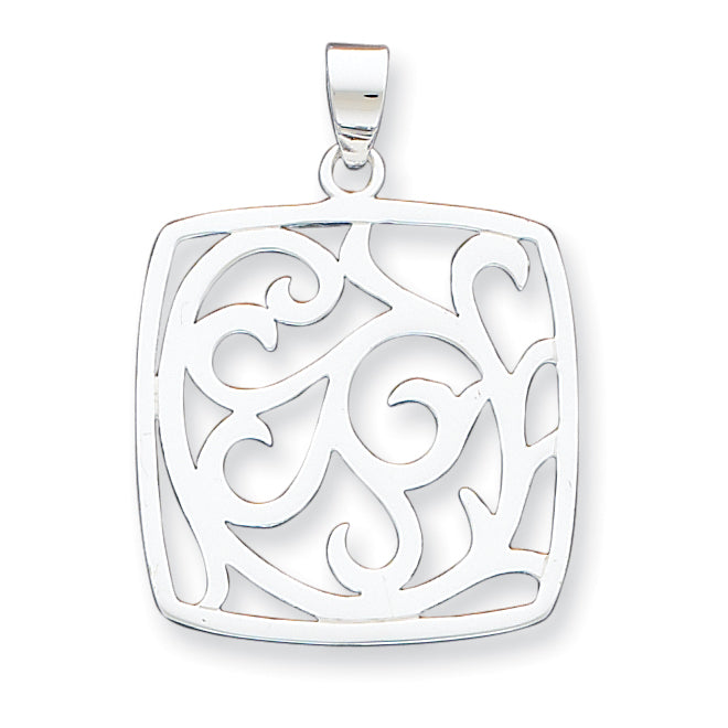 Sterling Silver Fancy Square Pendant