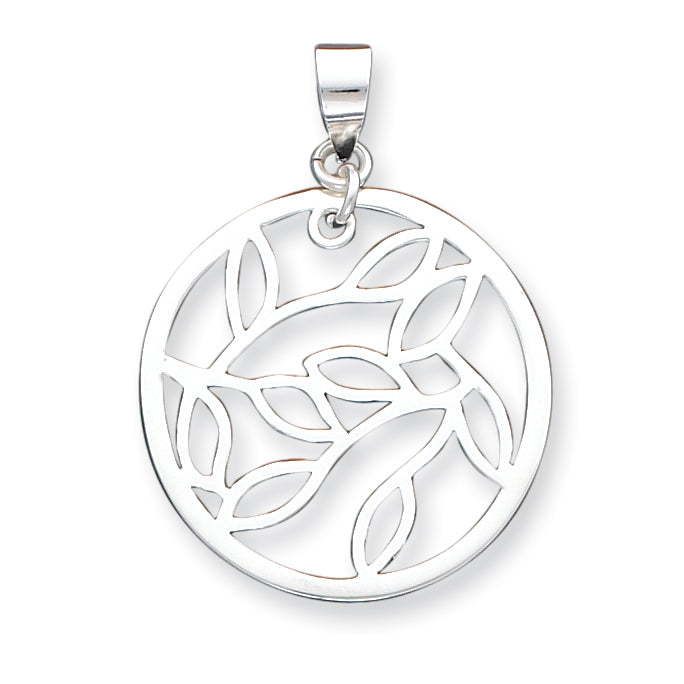 Sterling Silver Fancy Round Pendant