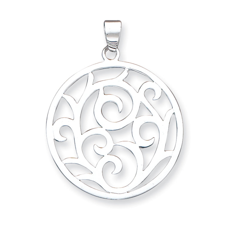 Sterling Silver Fancy Round Pendant