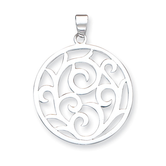 Sterling Silver Fancy Round Pendant