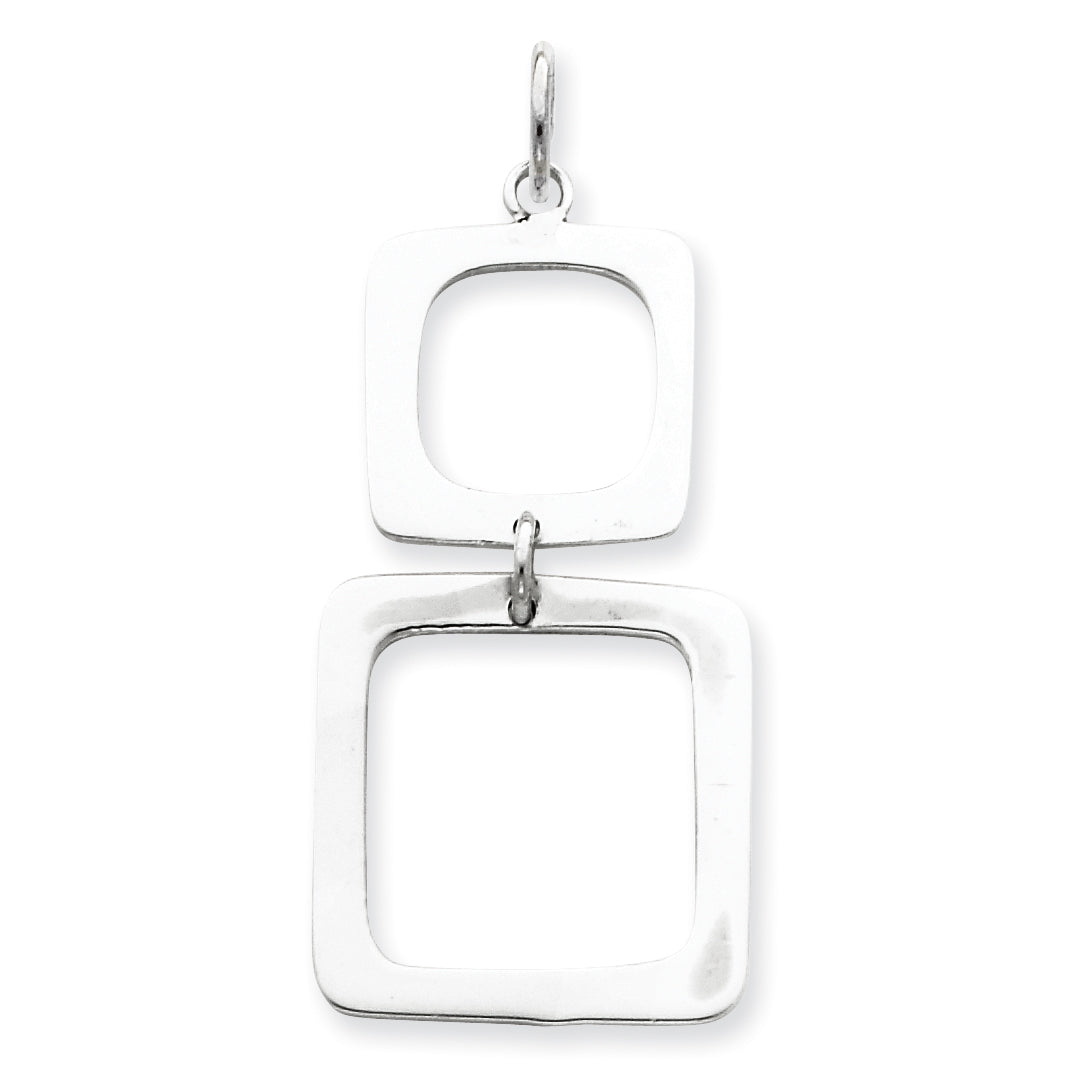 Sterling Silver Graduated Squares Dangle Pendant